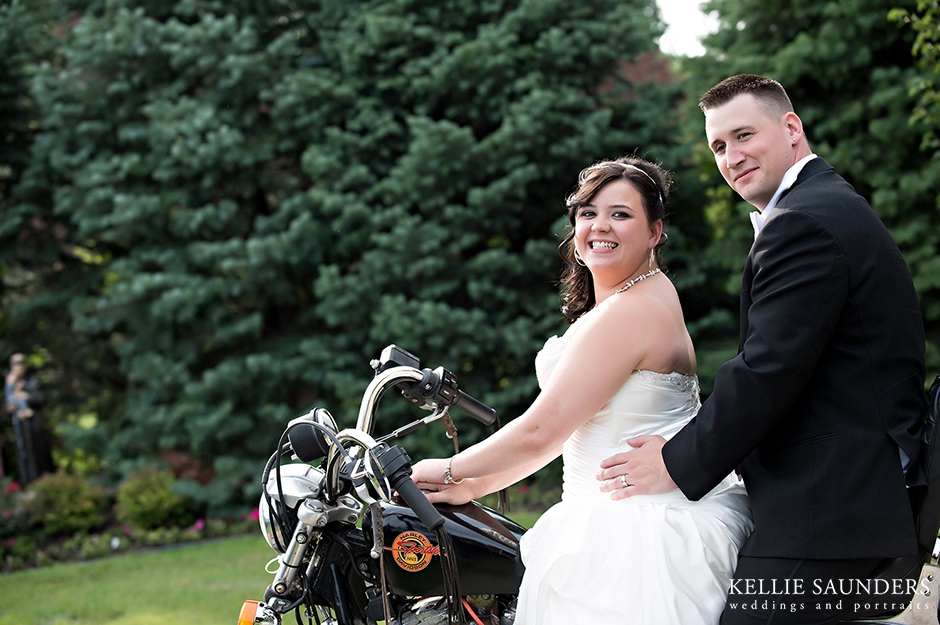 Tina's Country House wedding portraits, Bridal Portraits, Harley Davidson bridal portrait